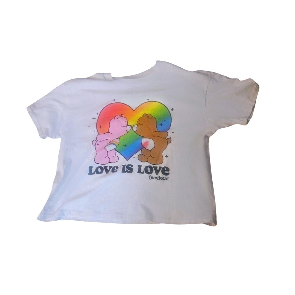 Care Bears Love Is Love Pride Rainbow Graphic T-Shirt White Medium